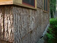 bark siding on Schelling Cottage